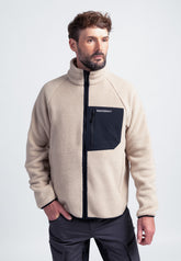 Fleecejacke Herren von Wandermut Beige Vorne